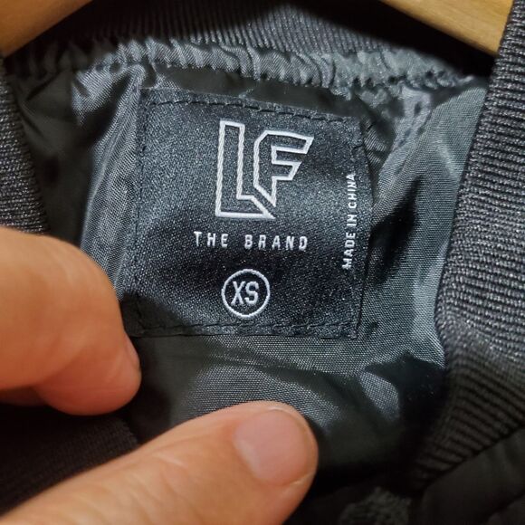 LF the Brand Biker Style Utility Logo Jacket Size XS Black Purple Straps - Picture 6 of 9